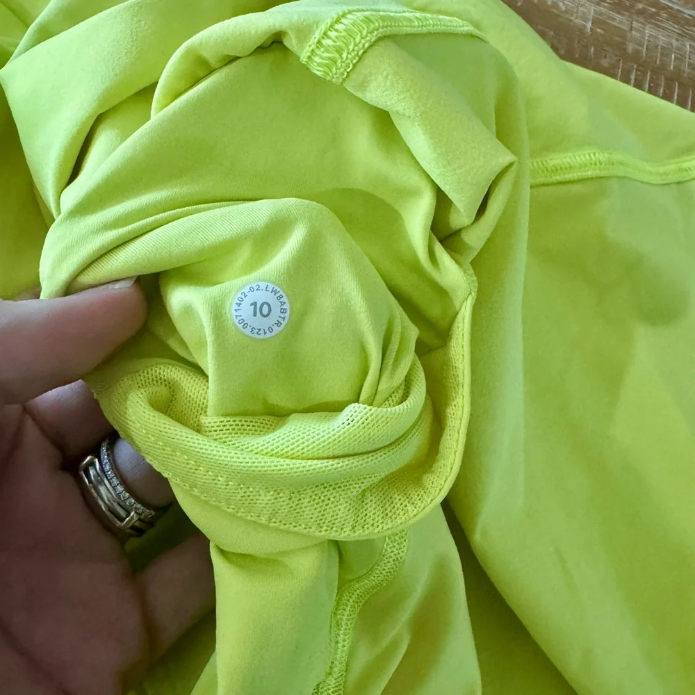 Lululemon Court Rival High-Rise Slirt, Neon Yellow, tennis skirt, 10 large - Picture 4 of 4